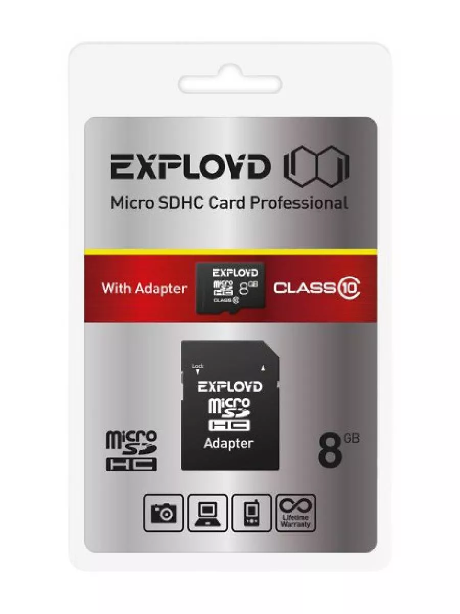 Карта памяти microSD GoPower 8GB Class10 15 МБ/сек V1