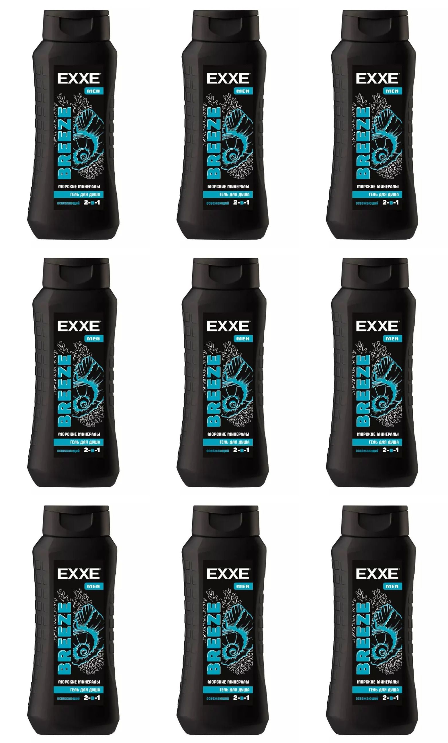 Гель для душа МУЖСКОЙ 2 в1 "EXXE MEN" (400 мл) Breeze / Освежающий / Морские Минералы (12 шт/ящ)