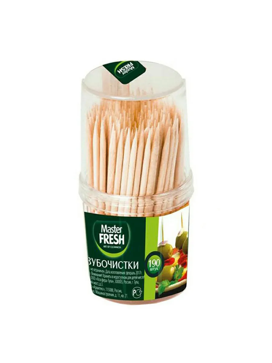Зубочистки "Master Fresh" (20 баночек * 190 шт/банка) 8 спаек * 20 баночек/ящ