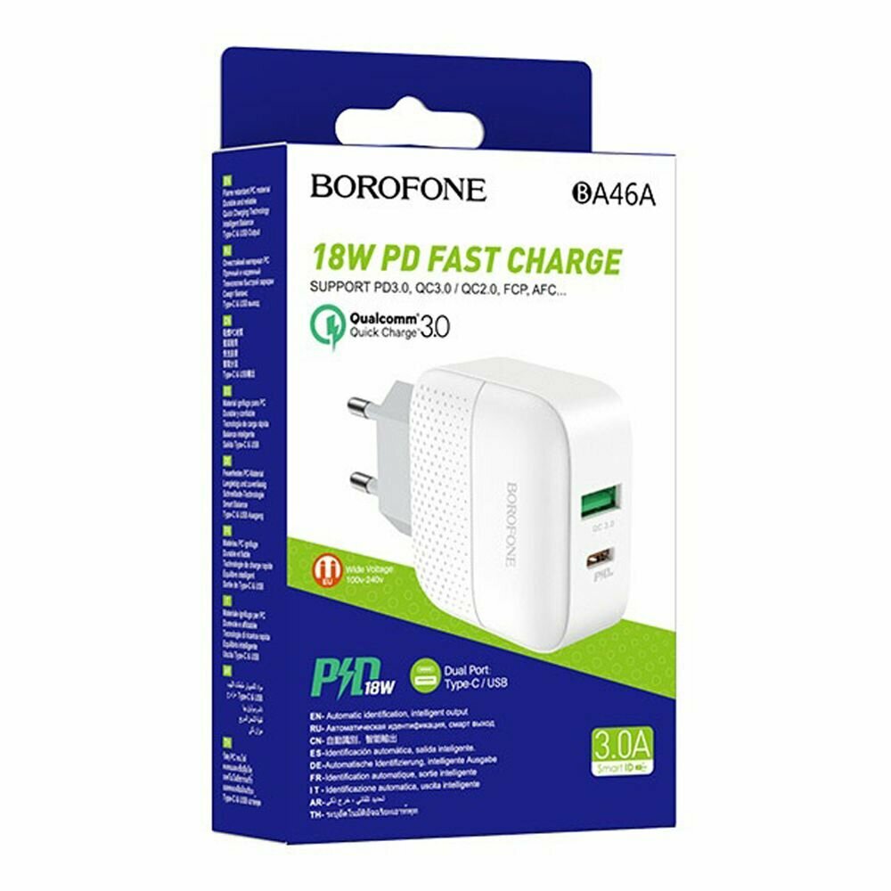 СЗУ BOROFONE BA46A Premium PD+QC3.0 charger Type-
