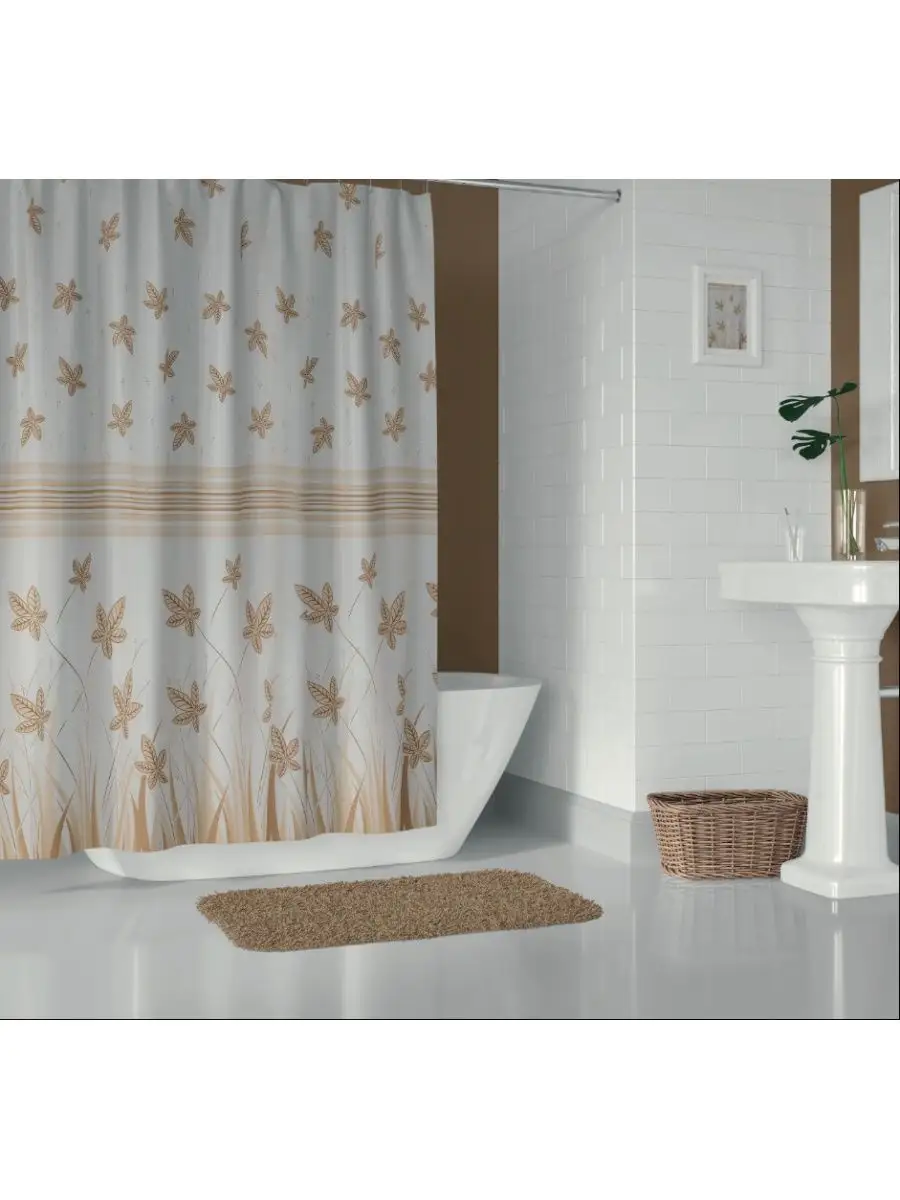 Шторы для ванн полиэстер JACKLINE BS-0010 Beige 200х200 1/30