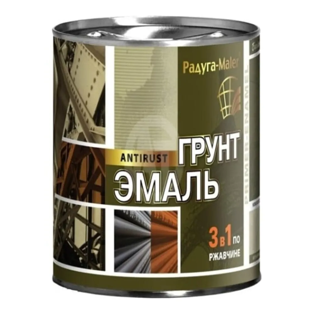 Радуга Грунт по ржавчине 3 в 1 графит 0,9 кг