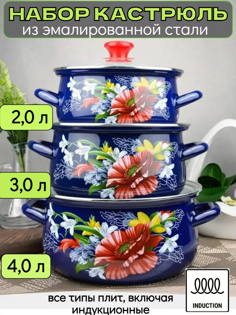 Набор кастрюль МЕНЮ-1 (2л/3л/4л) Керчь(1)
