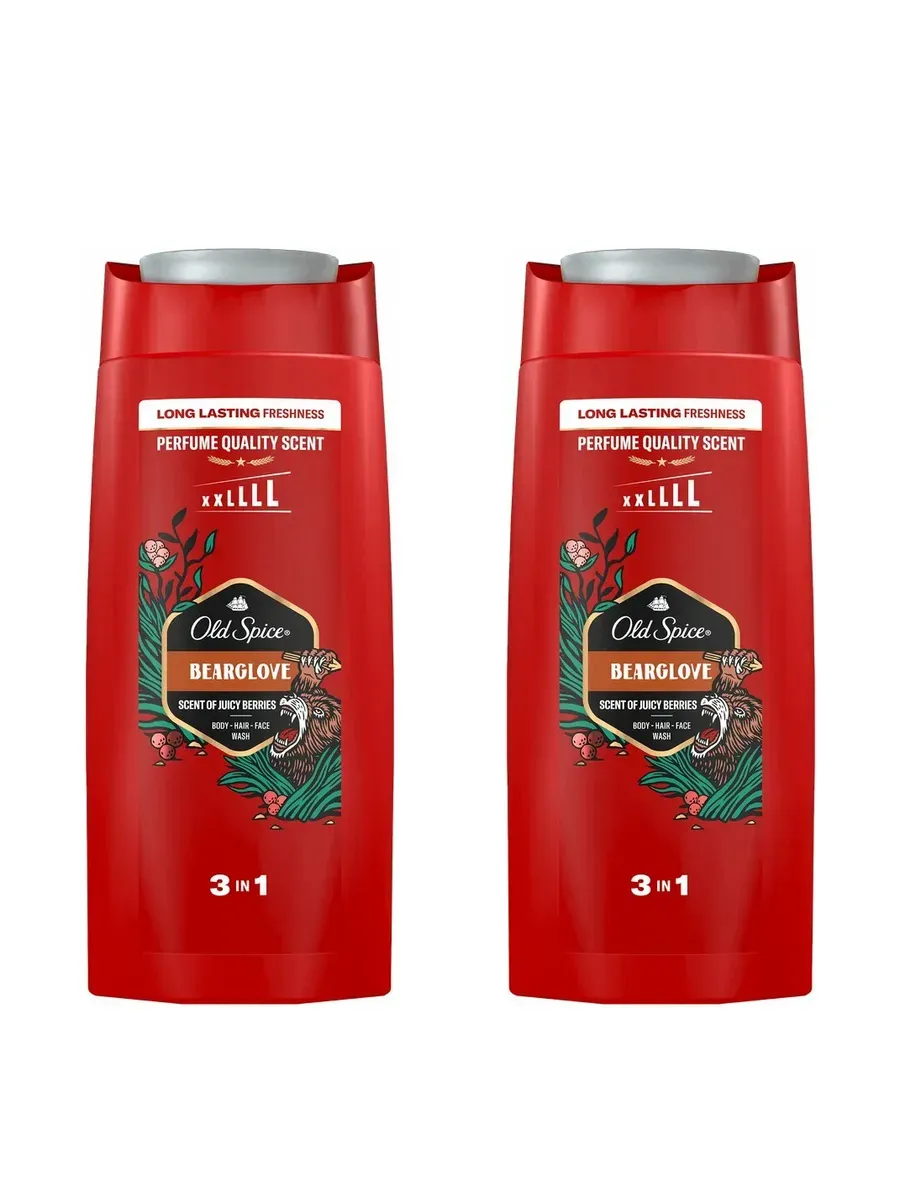 Шампунь и гель для душа МУЖСКОЙ 2 в1 "Old Spice" (675 мл) Bearglove (6 шт/ящ)