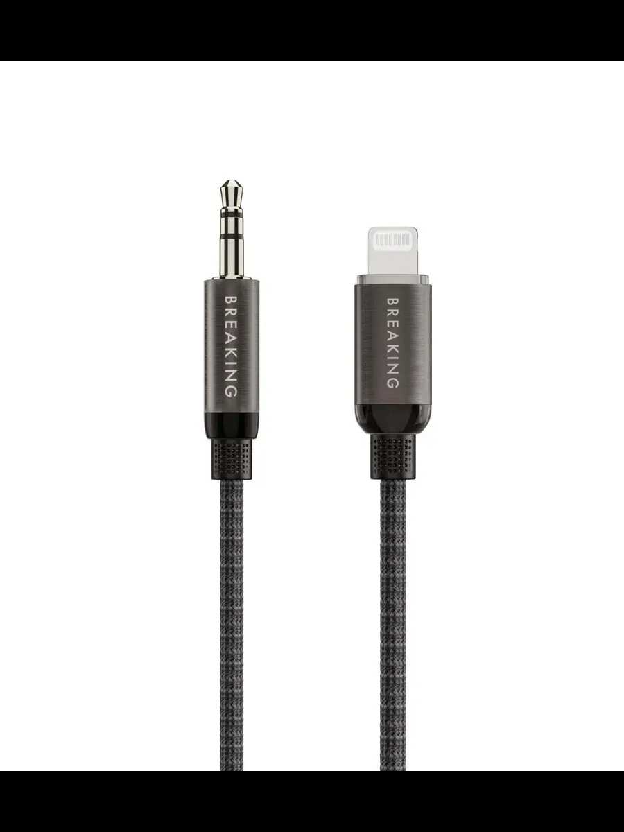 Кабель AUX Breaking Graphite, Lightning - AUX, 1м (Черный)