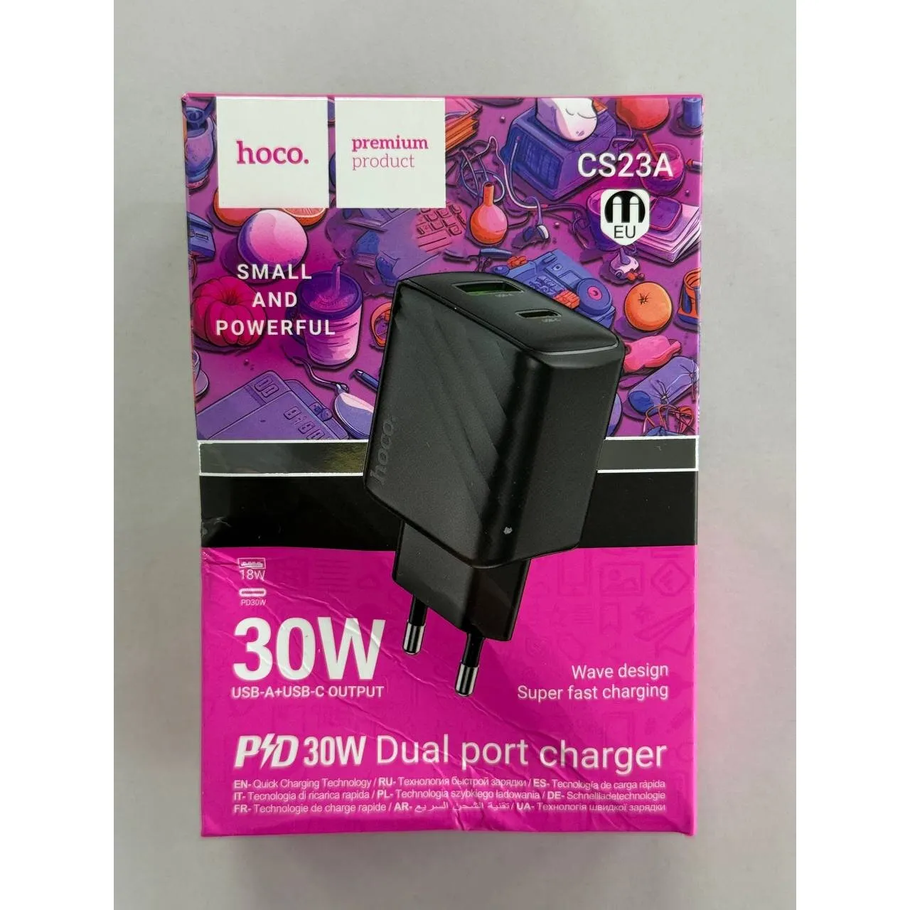 СЗУ HOCO CS23A Sunlight dual port PD30W+QC3.0 (черный)