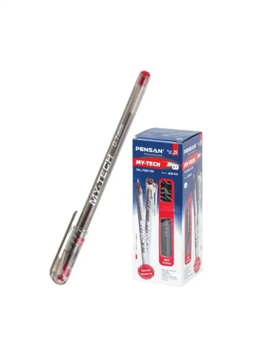 РУЧКА ШАРИКОВАЯ КРАСНАЯИ PENSAN MY-TECH BALL POINT PEN 0,7 MM RED2