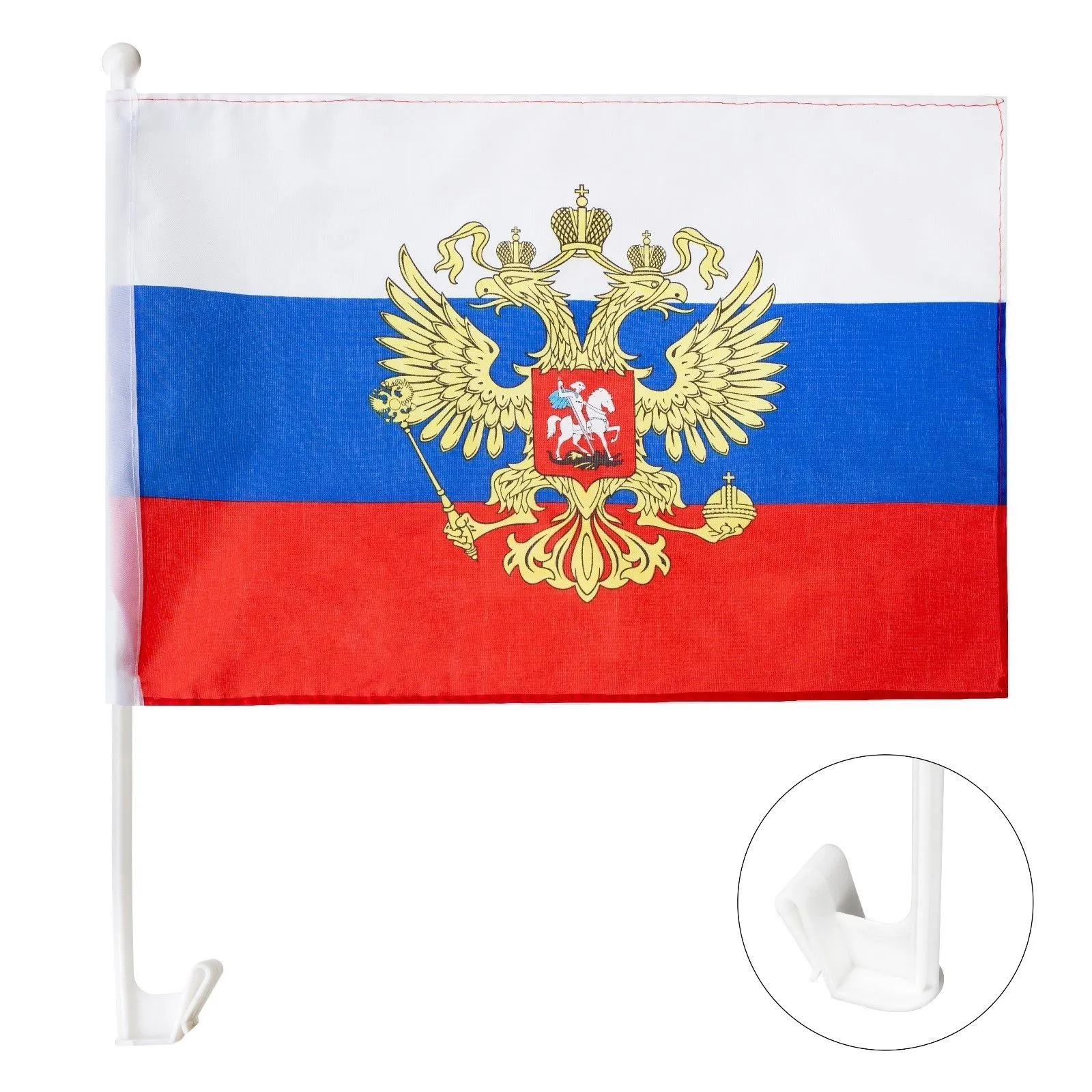 Флаг 30*45 (россия с гербом)