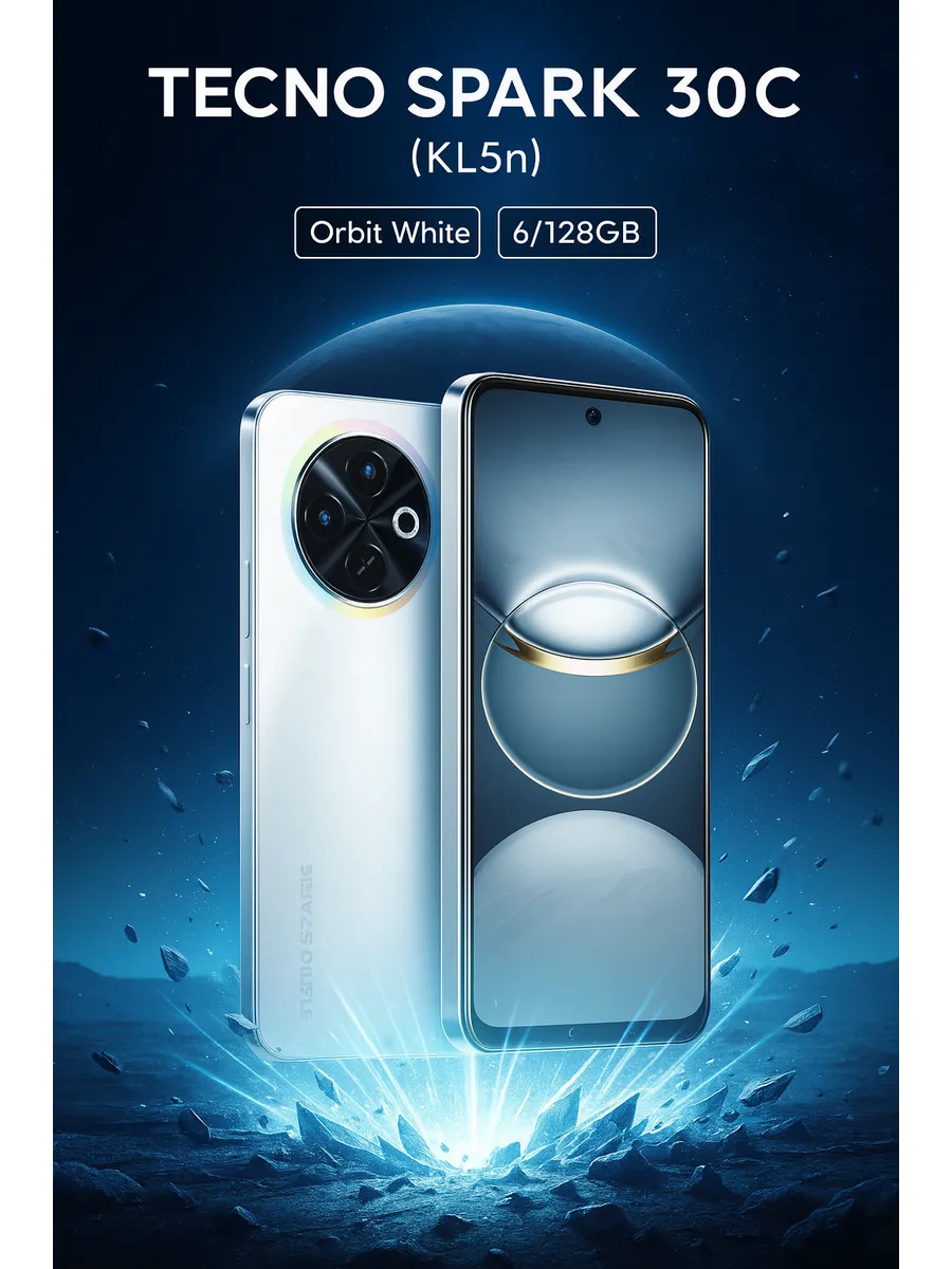 Смартфон Tecno Spark 30C 6/128Gb Orbit White