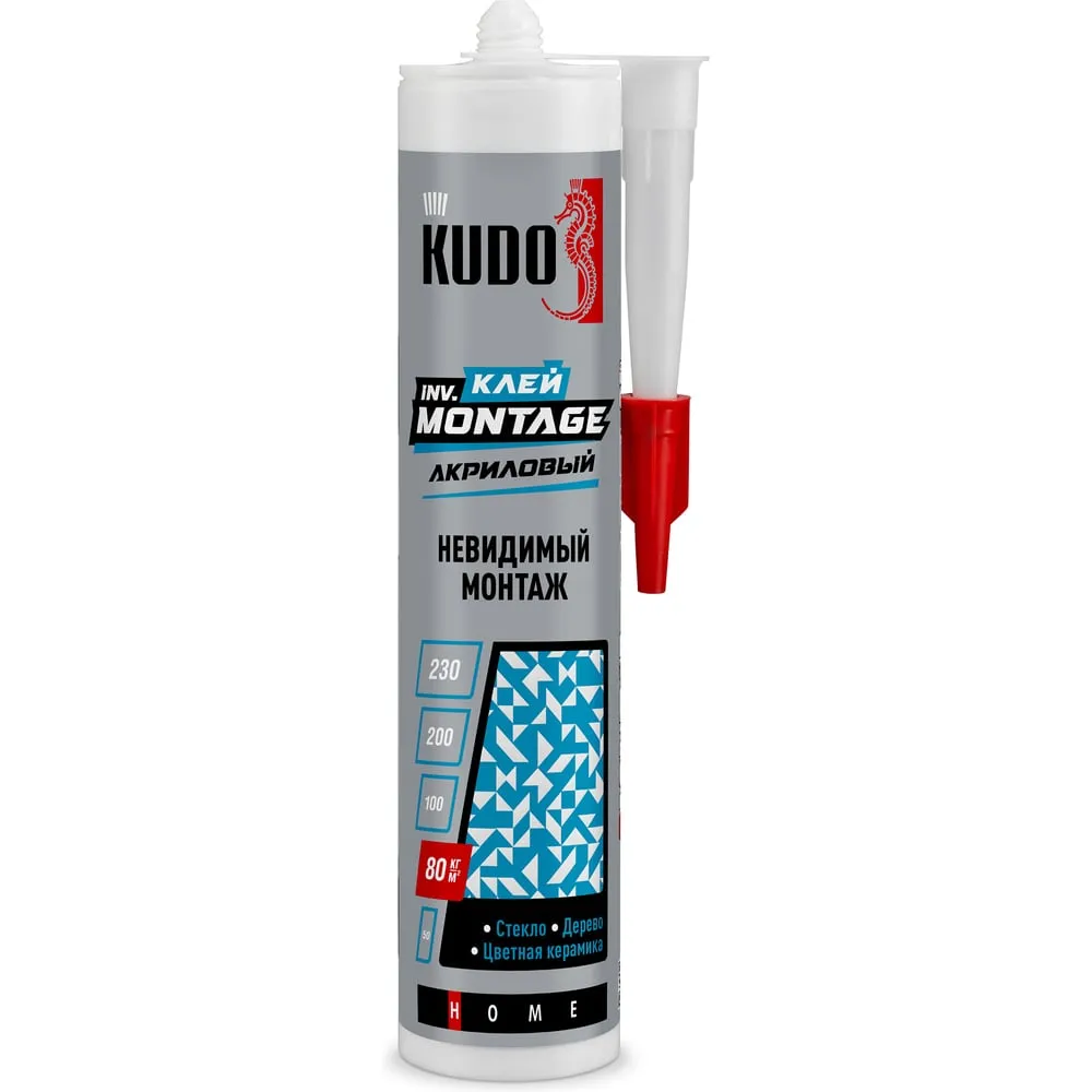 KBK-320 (280мл) Клей KUDO HOME inv.Montage для невидимого монтажа на акрил.осн. прозр.