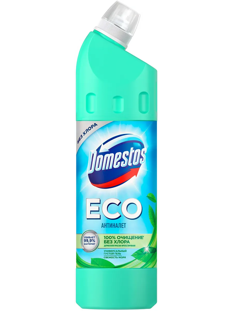 Чистящий ГЕЛЬ УНИВЕРСАЛЬНЫЙ "Domestos" (750 мл) Антиналёт Свежесть Моря / Без хлора 100% Очищение (