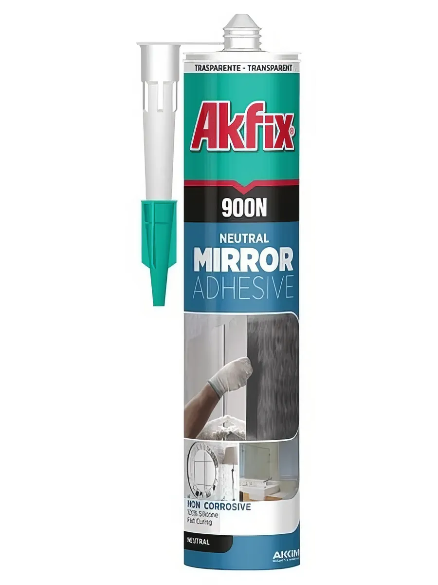 клей-герметик для зеркал akfix 900N 280мл (проз)