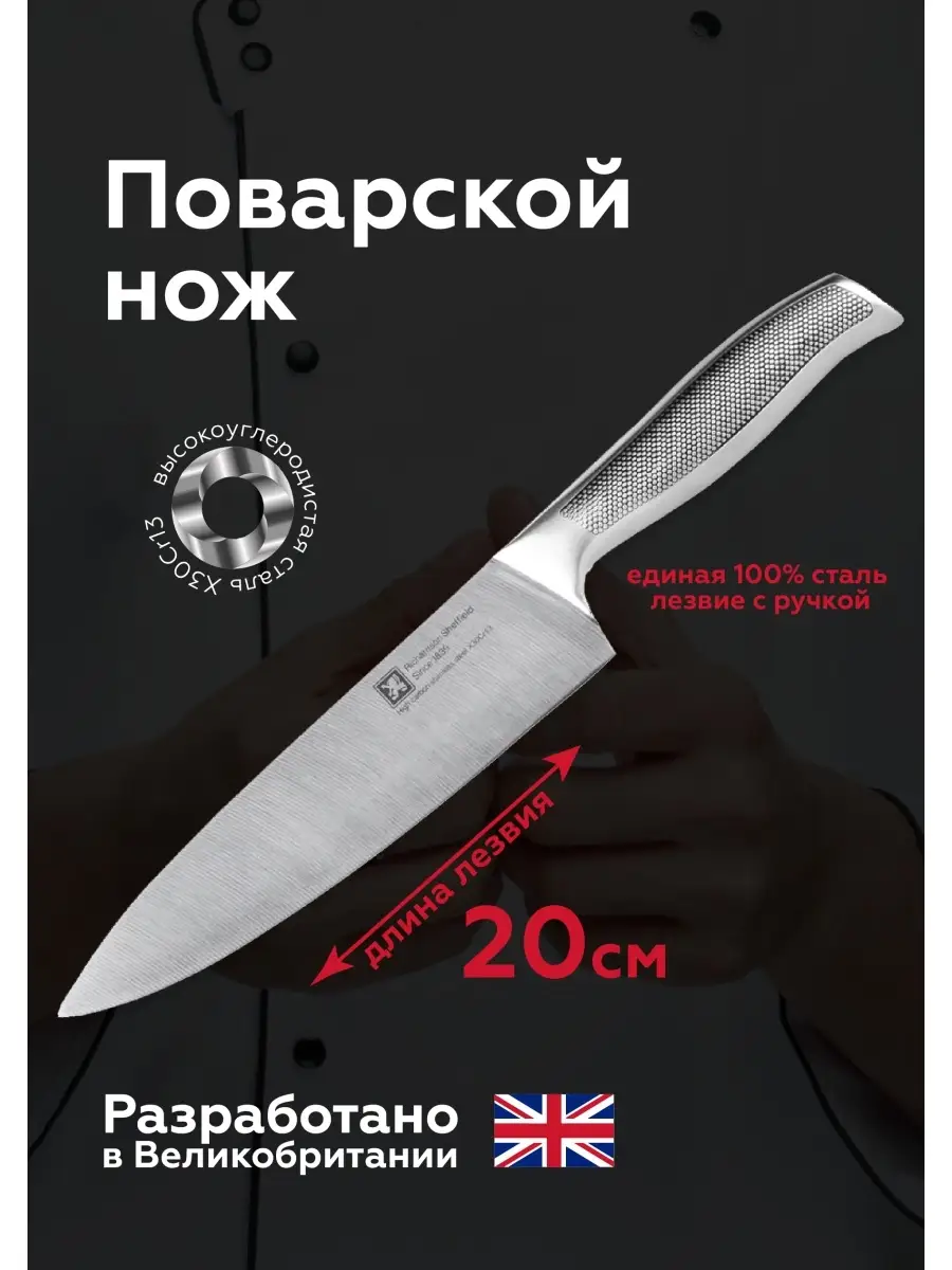 Нож кух Киото поварской 20см TM Appetite (1)