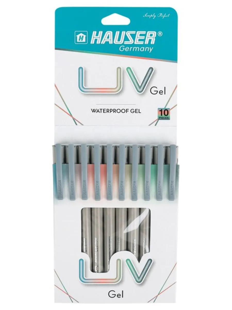 Ручка гелевая чёрная UV HAUSER, H6227BK