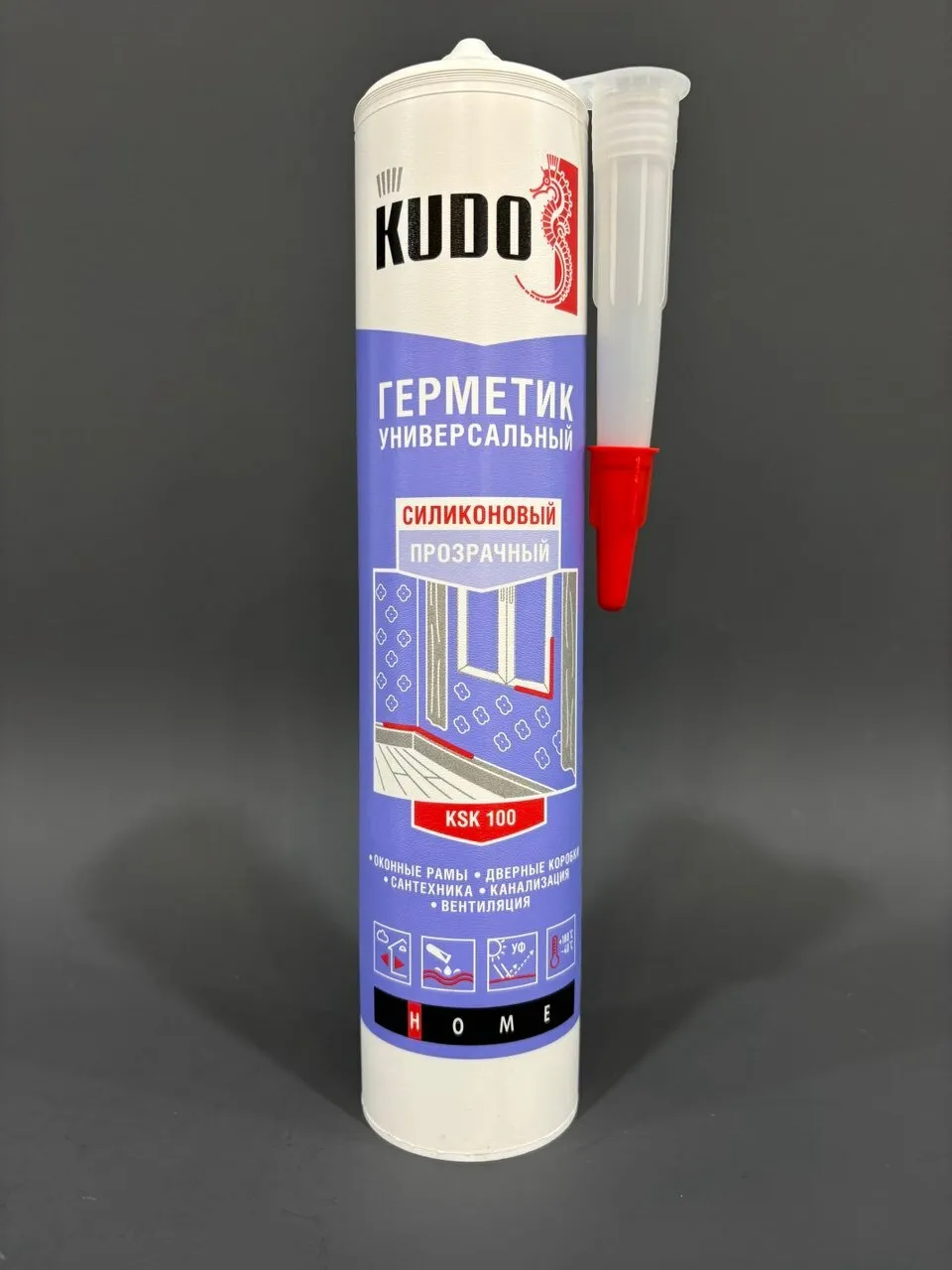 KSK-100 Герметик KUDO силиконовый универсальный прозрачный 280мл