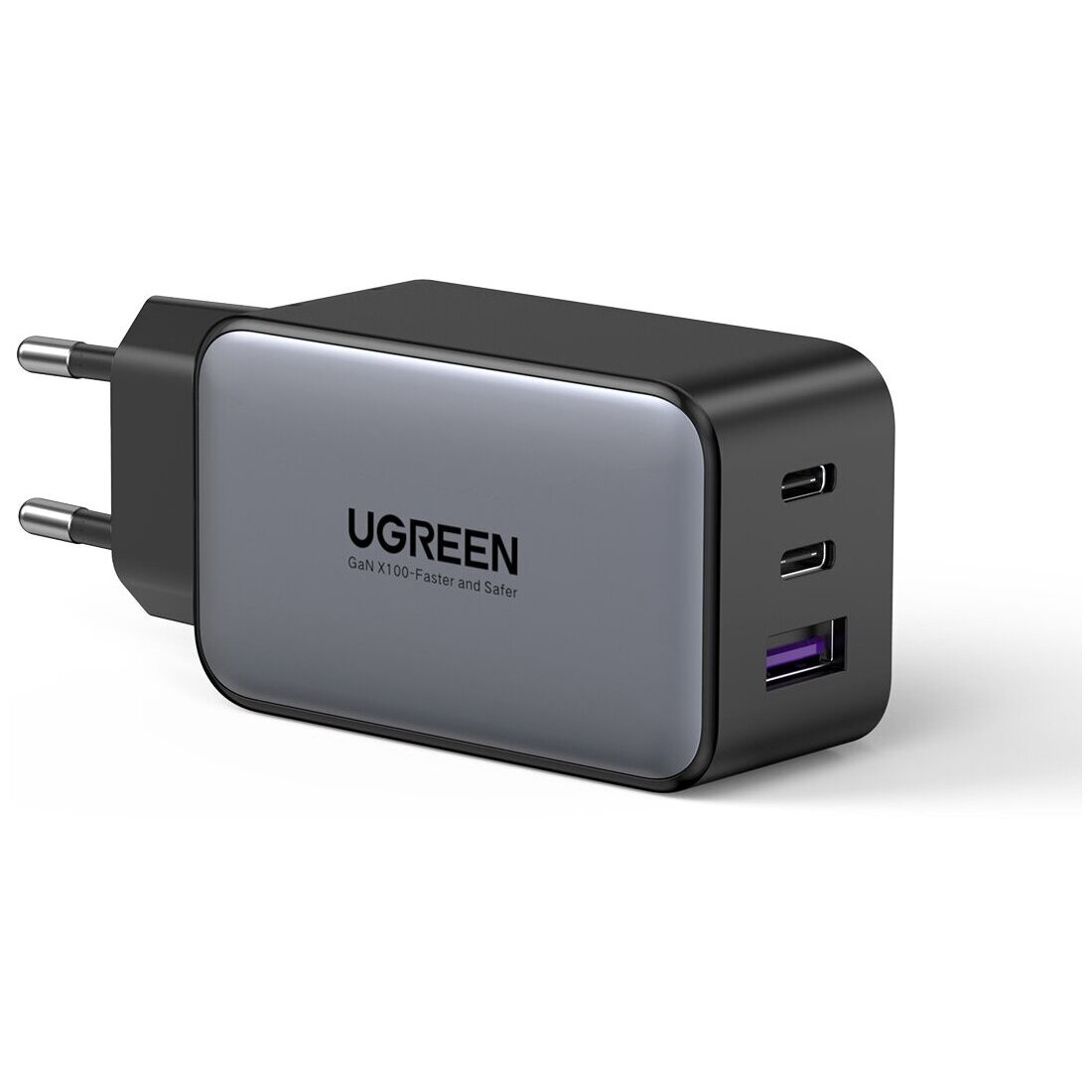 СЗУ UGREEN CD244 (10335) Nexode USB-A+2*USB-C 65W GaN Tech Fast Charger EU grey