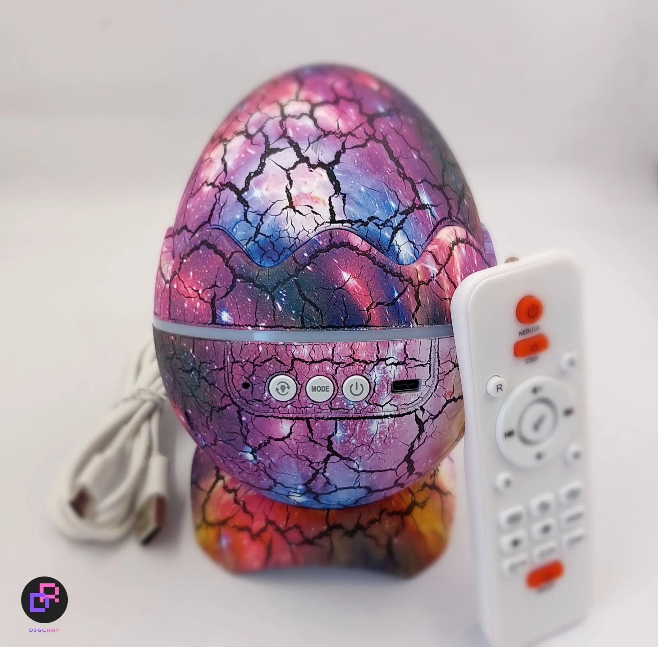 музыкальный светильник-ночник VL-G67 Bluetooth-яйцо динозавра с дист управ-м, цветное