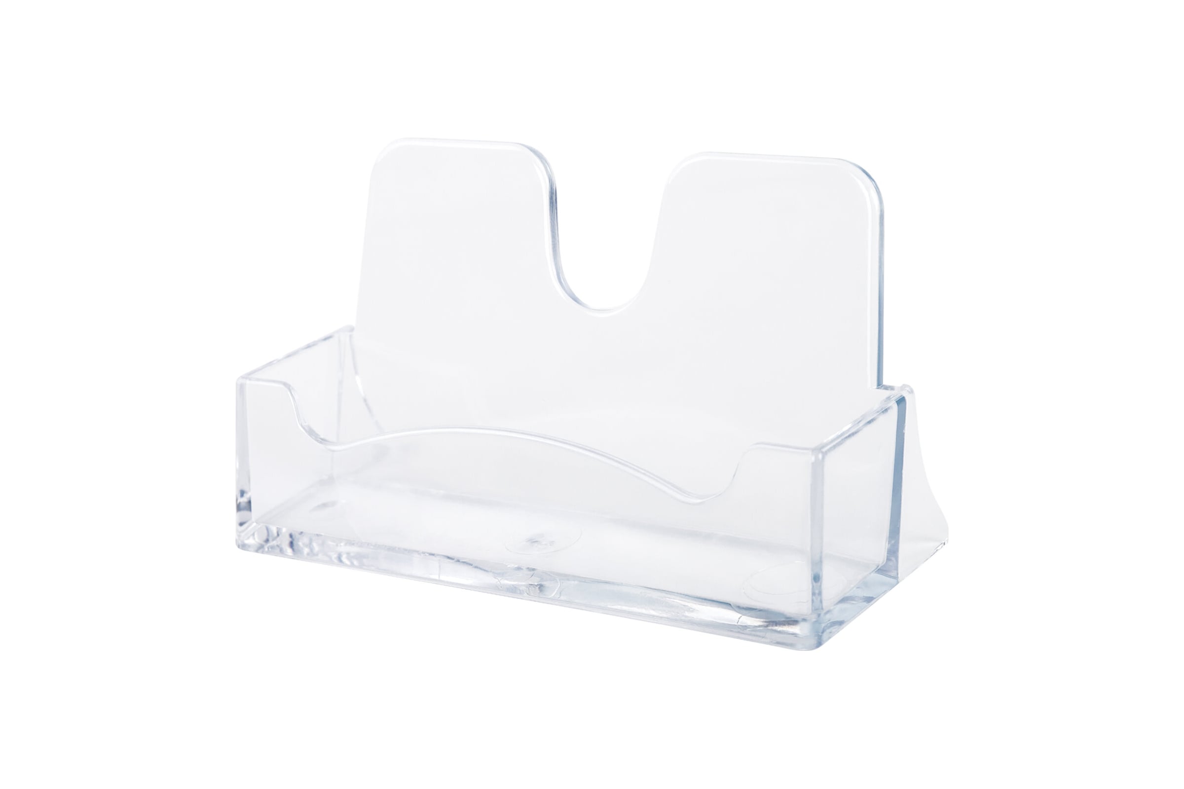 Подставка для визиток настольная BRAUBERG CLASSIC 40x100x55 мм, на 50 визиток, прозрачная, 238103, В
