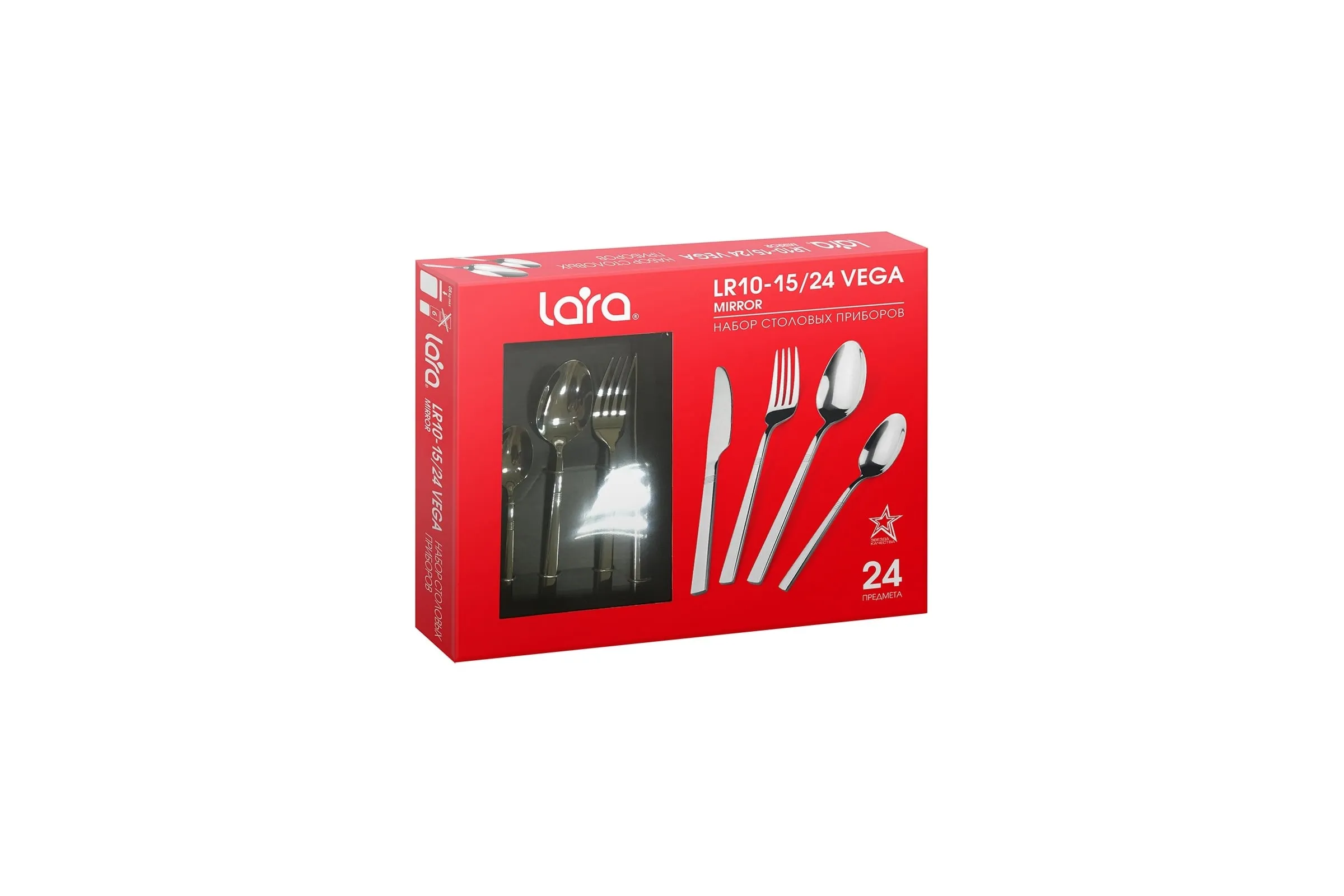 Набор столовых приборов 24пр. LR10-15/24 VEGA Mirror (6)