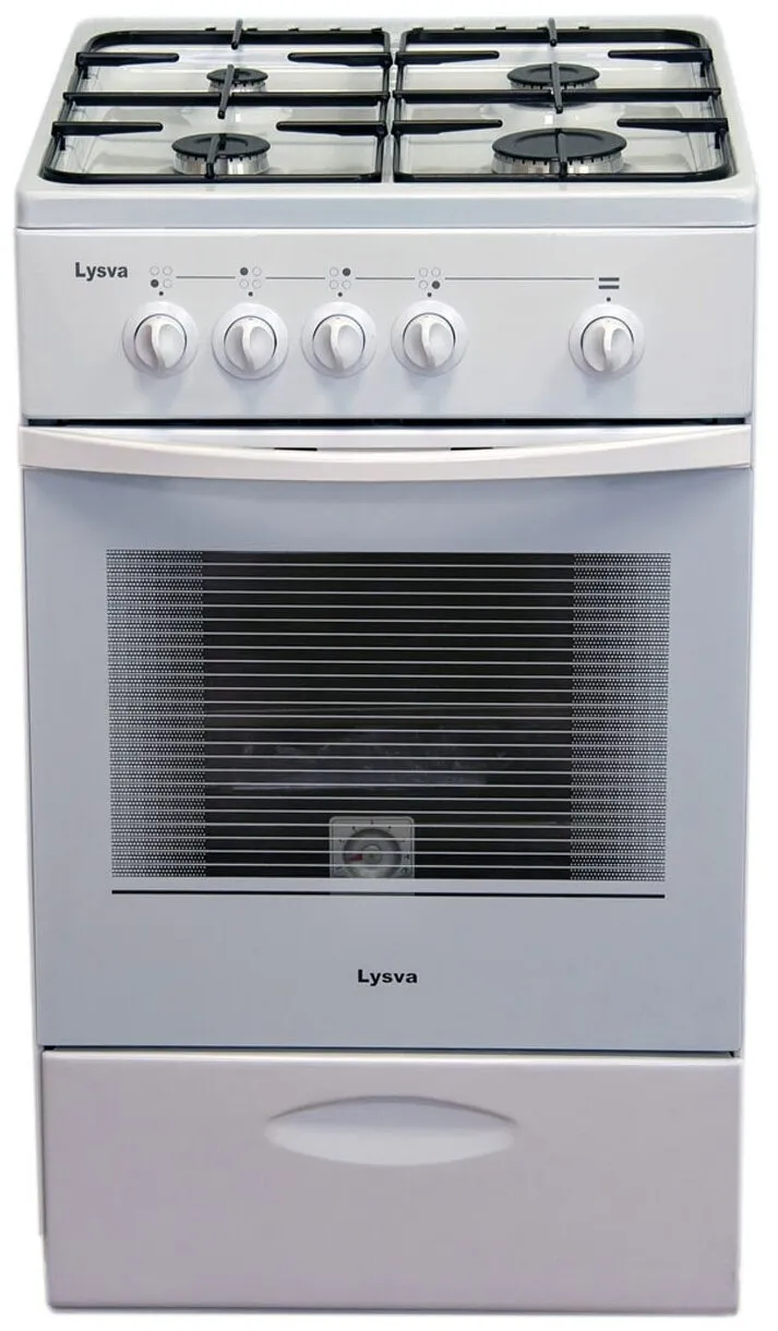 Плита Газовая Лысьва ГП 400 МС-2у белый (без крышки), 85x50x60см, конфорок 4, духовка