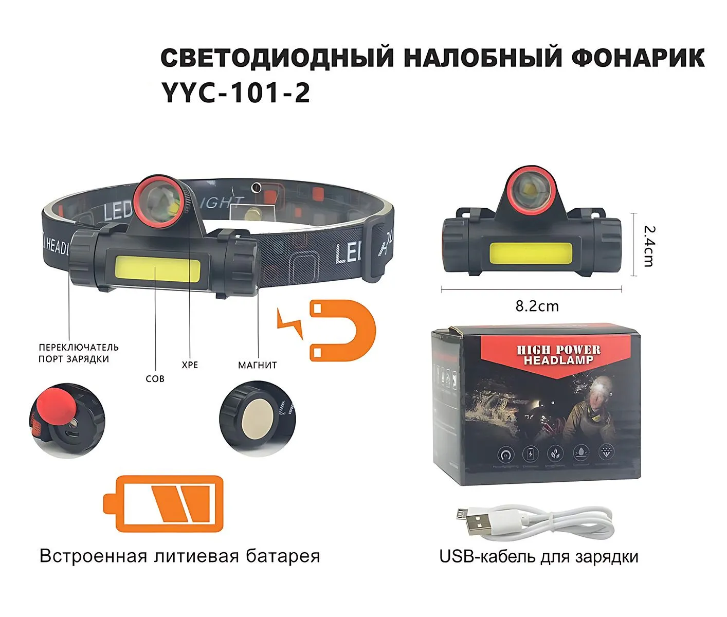 Фонарь на лоб 101