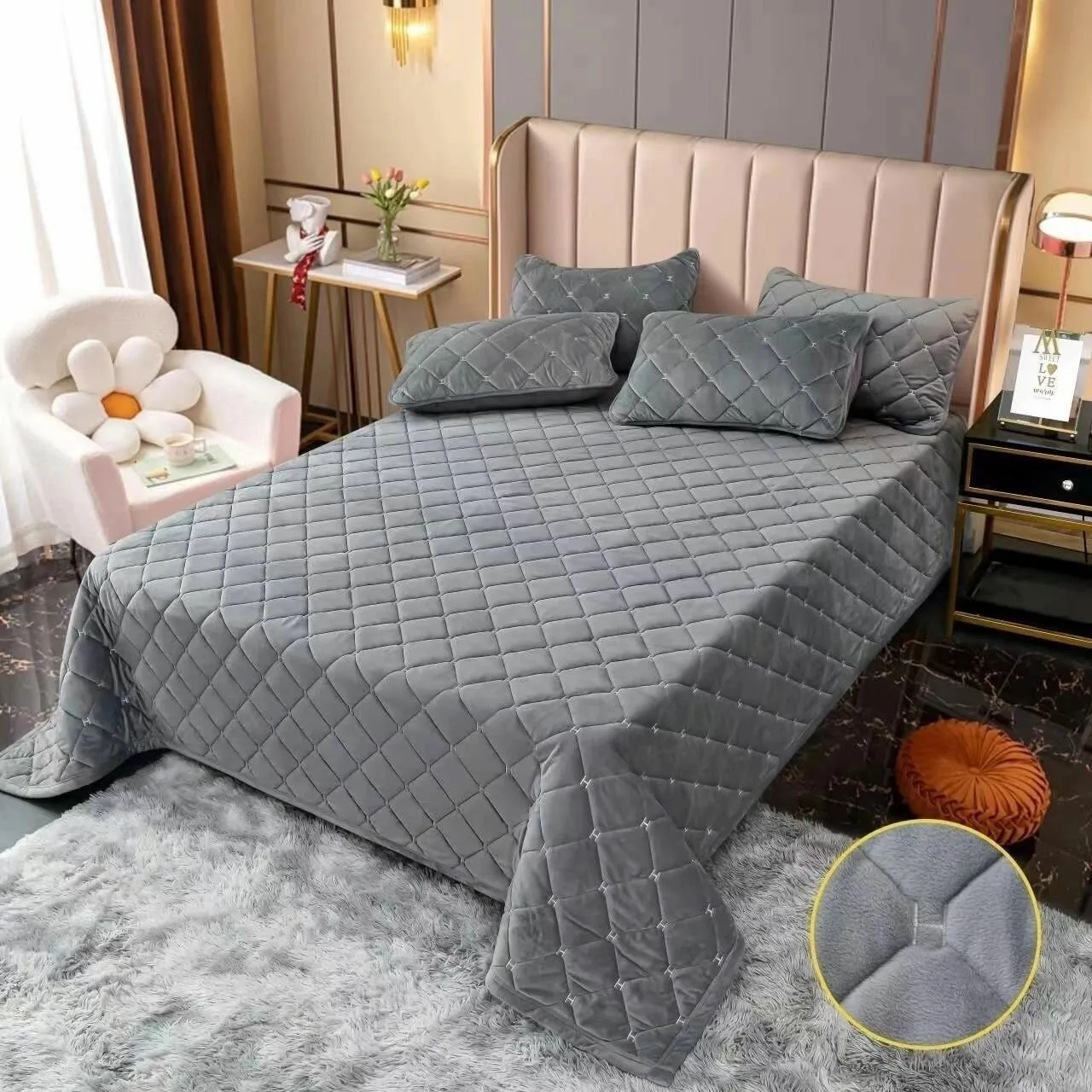 Покрывало велюр "Зигзаг" 220*240см.