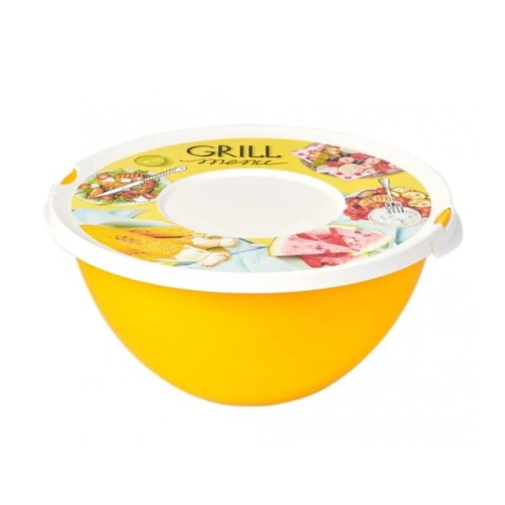 Миска с крышкой 0,6л Салатовый GRILL MENU (15)