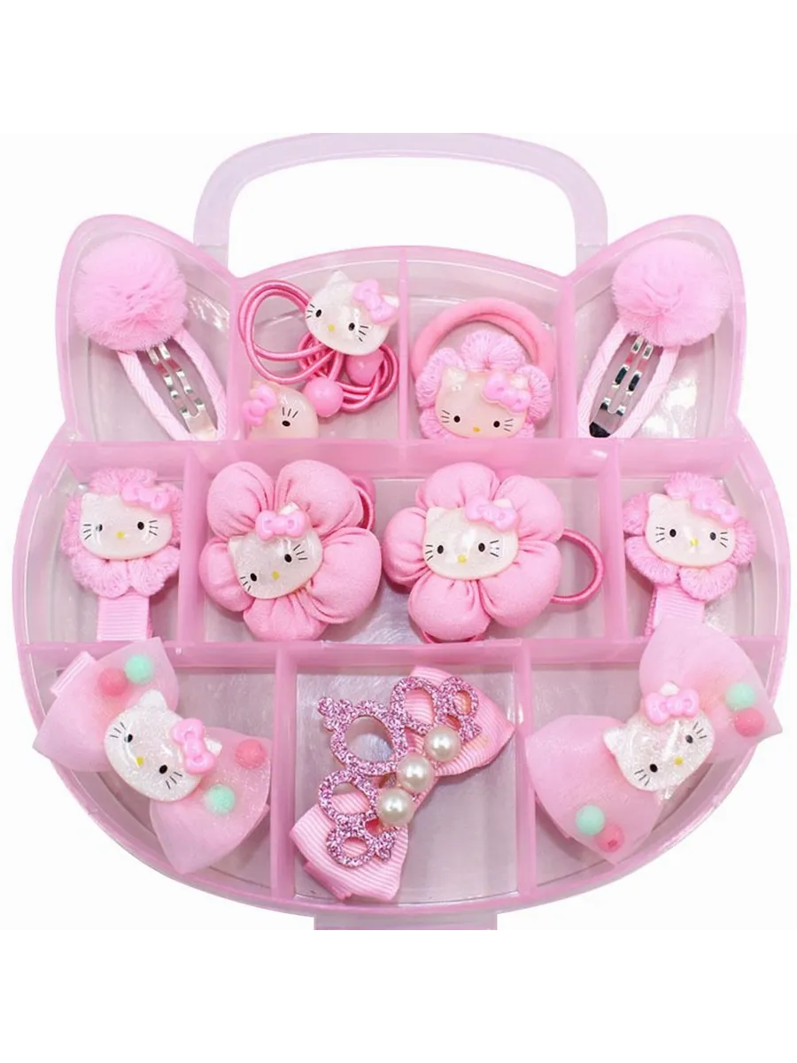 Набор резинок для волос детские с украшениями Hello Kitty