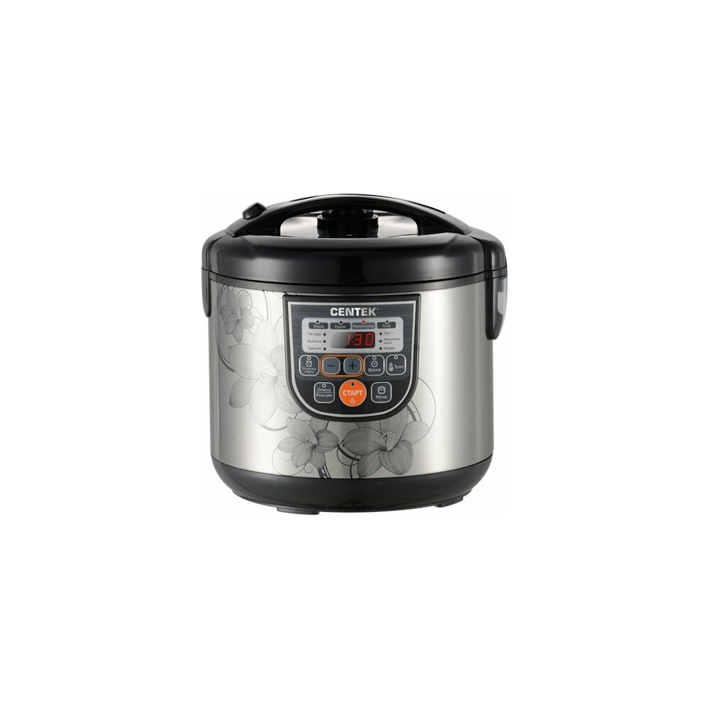 Мультиварка Centek CT-1498 чёрный, сталь 700Вт, 5.0л, 10 программ + 28 программ Мультишеф