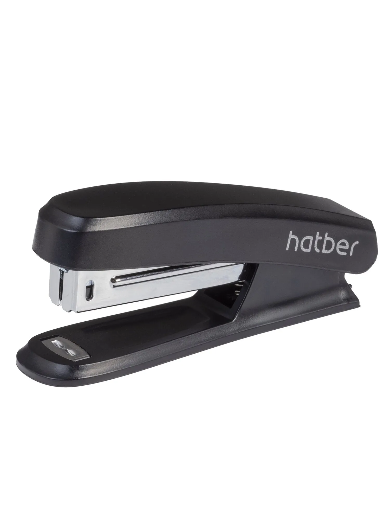 Степлер Hatber №10 Пластиковый 12л 50 скоб захват 40мм с антистеплером Черный в картонной коробке