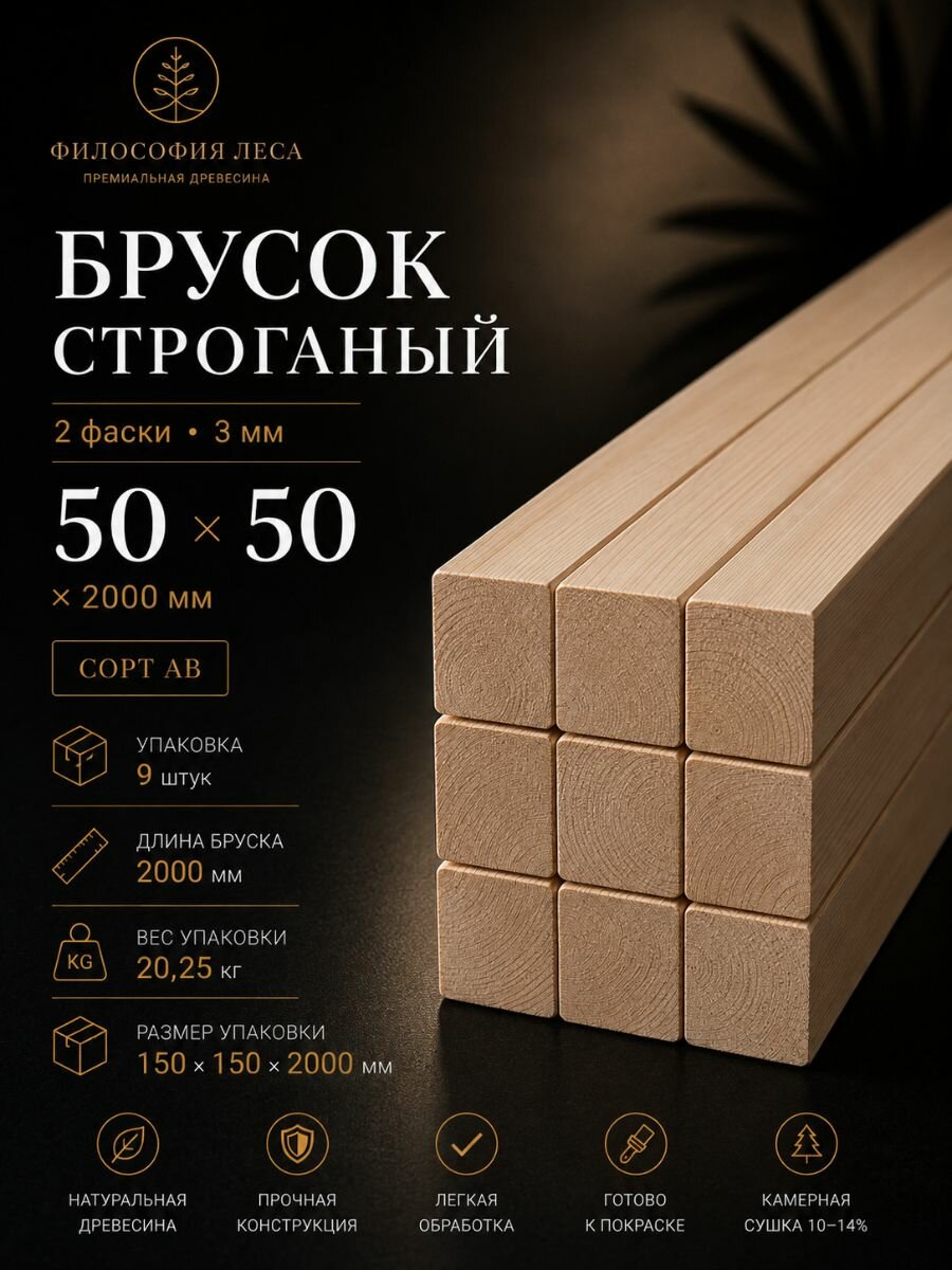 Доска 50*50 (брус) штучно 3м
