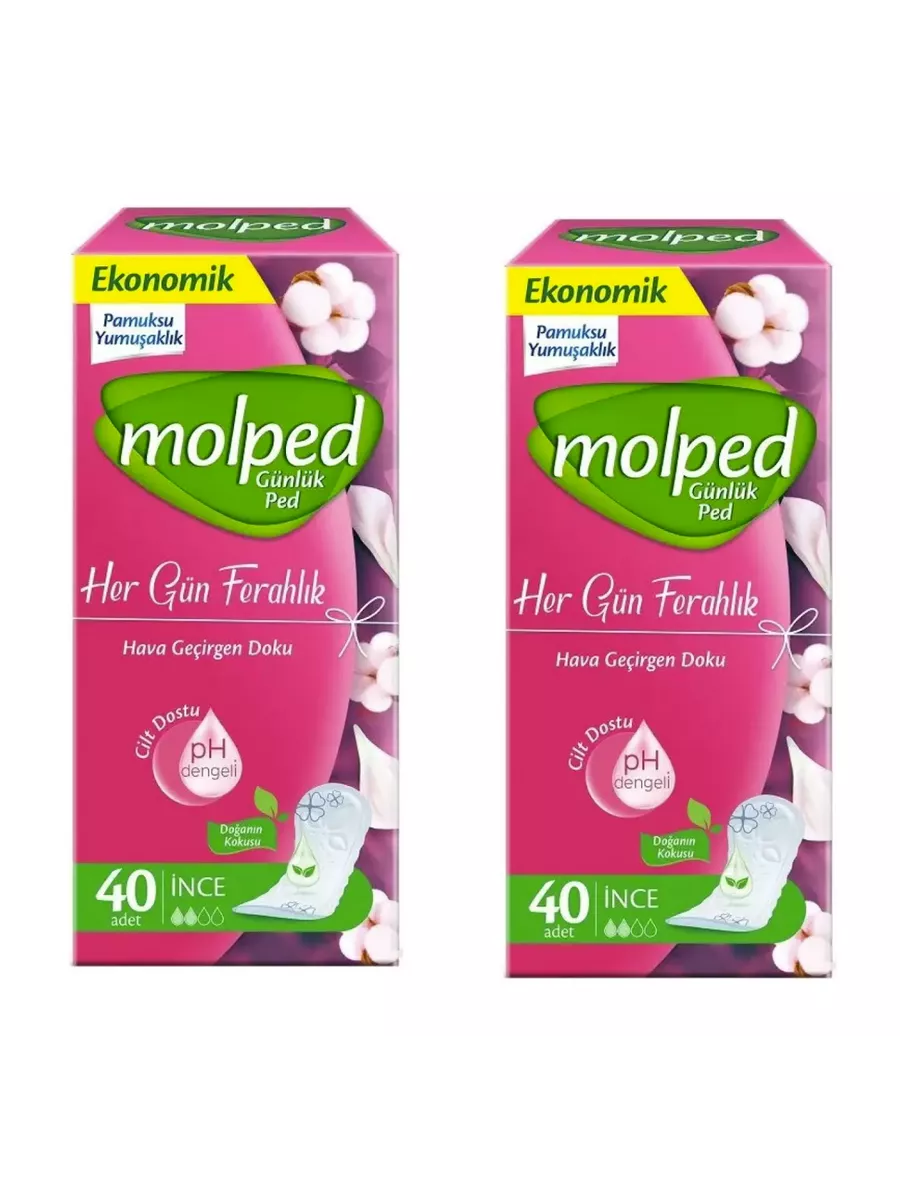 Прокладки ЕЖЕДНЕВНЫЕ УЛЬТРАТОНКИЕ "Molped Everyday Freshness" DUO (40 шт/упак) дышащие / для любого