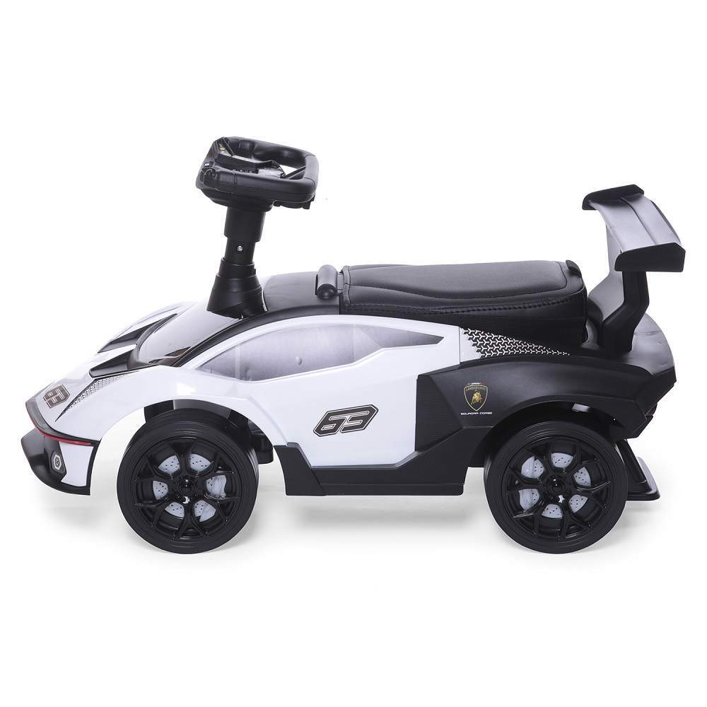 Babycare, Каталка детская Lamborghini кожаное сиденье, резиновые колёса (Белый (White)) 660