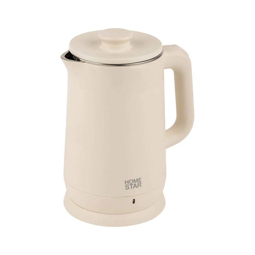 Чайник электр. Homestar HS-1006 (диск, 1,8л), 1,5кВт, двойной корпус, бежевый 107004