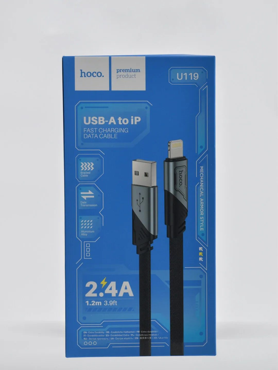 Дата-кабель HOCO U119 Machine 60W charging data cable Type-C + Type-C (черный)
