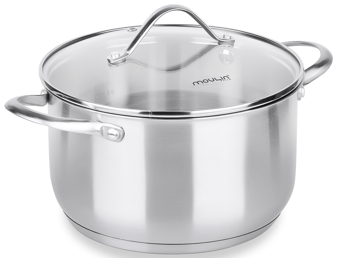 Кастрюля нерж 2,0л, с крыш стекло, KL-4257 (1х9) Kelli