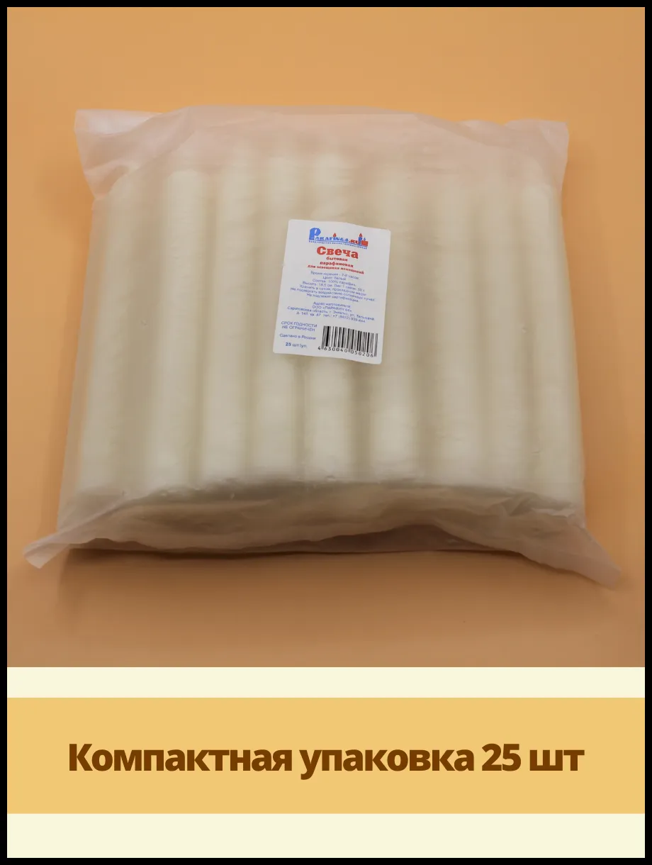 86166 Свечи парафиновые бытовые 140мм в сп айке 4шт