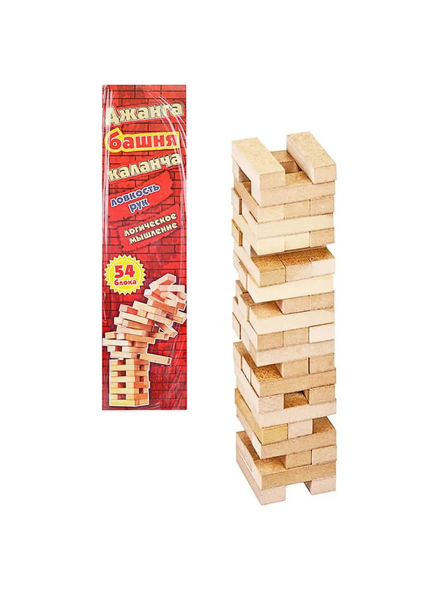 Игра "Джанга-башня. Каланча" малая, МДФ, 54 блока, 4607155189695