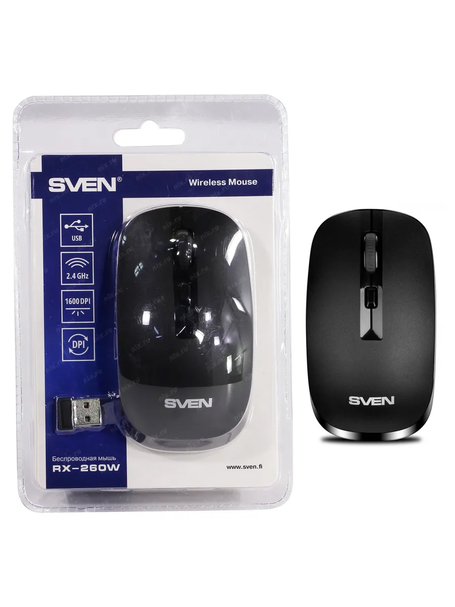 Мышь SVEN RX-260W Wireless Black, USB (SV-018160)