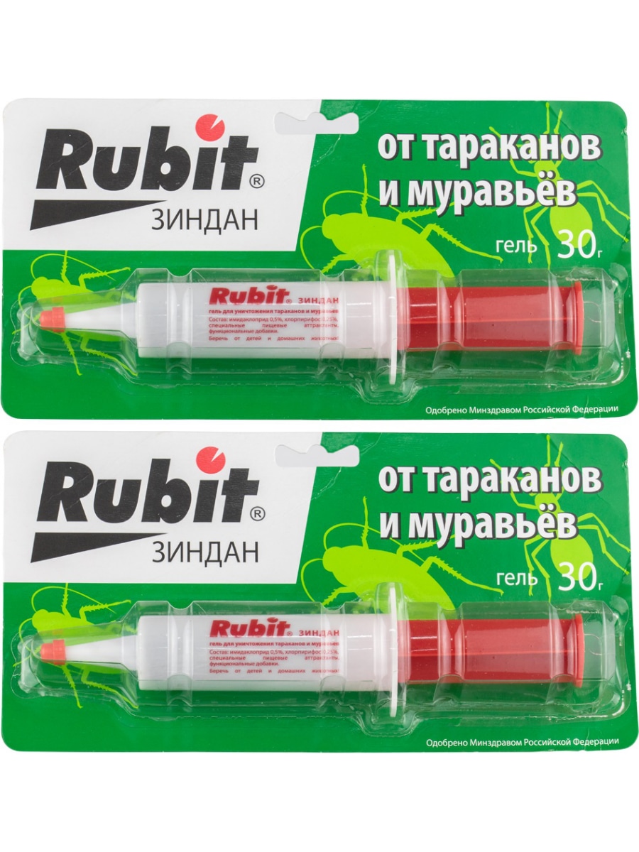 Гель от тараканов и муравьев Рубит Зиндан ЛЮКС 30гр*40 7112