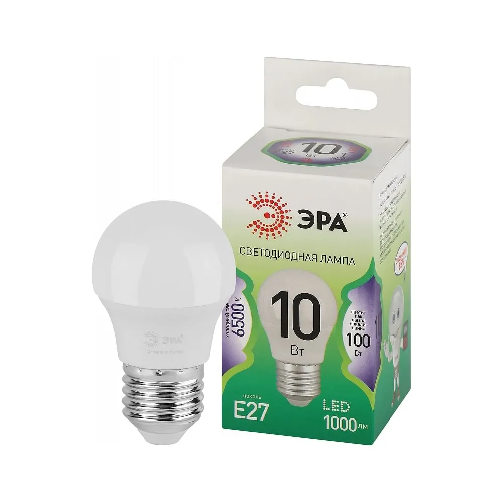 Лампа ЭРА LED GREEN LINE P45 шар-15W-865-E14 GL (P)