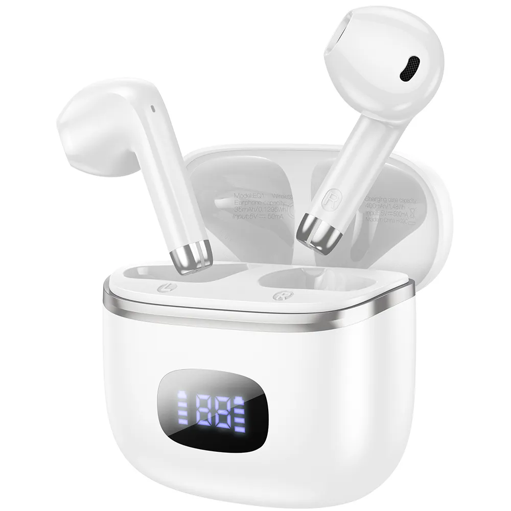 Наушники bluetooth HOCO EQ10 Harmony true wireless milky (белый)