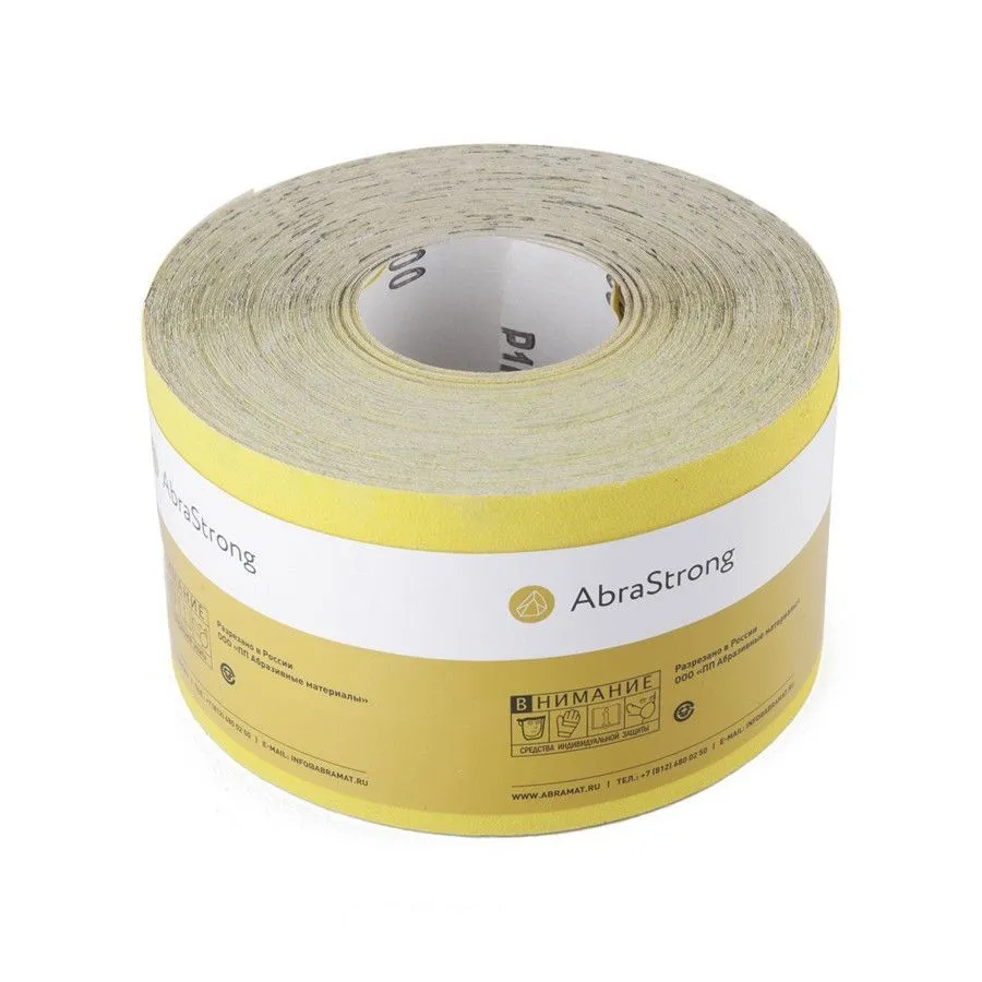 Рулон шлиф. бумага 115мм/50м Р180 э.корунд желтый Yellow "PLEXPART"