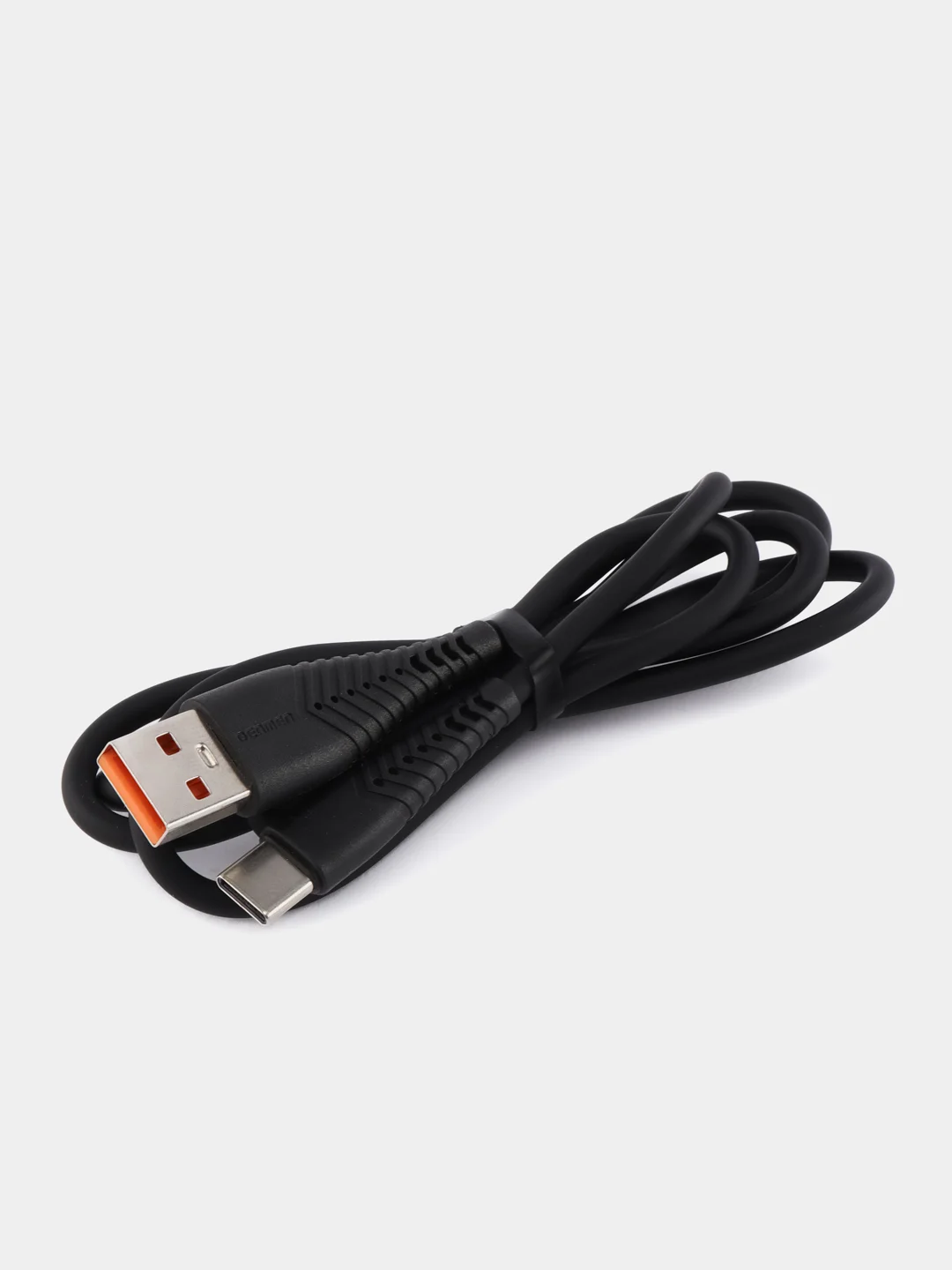 USB-кабель Denmen D19T, Type-C, силикон, 1.0 м, круглый, черный, фирменная упаковка