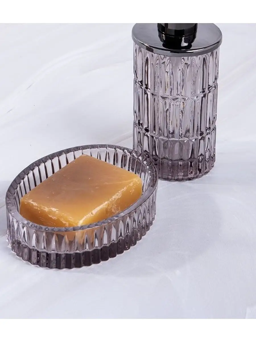 Мыльница CRYSTALITE (стекло), цвет: голубой