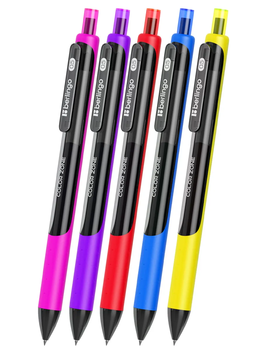 Ручка гелевая автоматическая "Berlingo. Color Zone Gel", черная, 0,5 мм, грип, CGm_50062