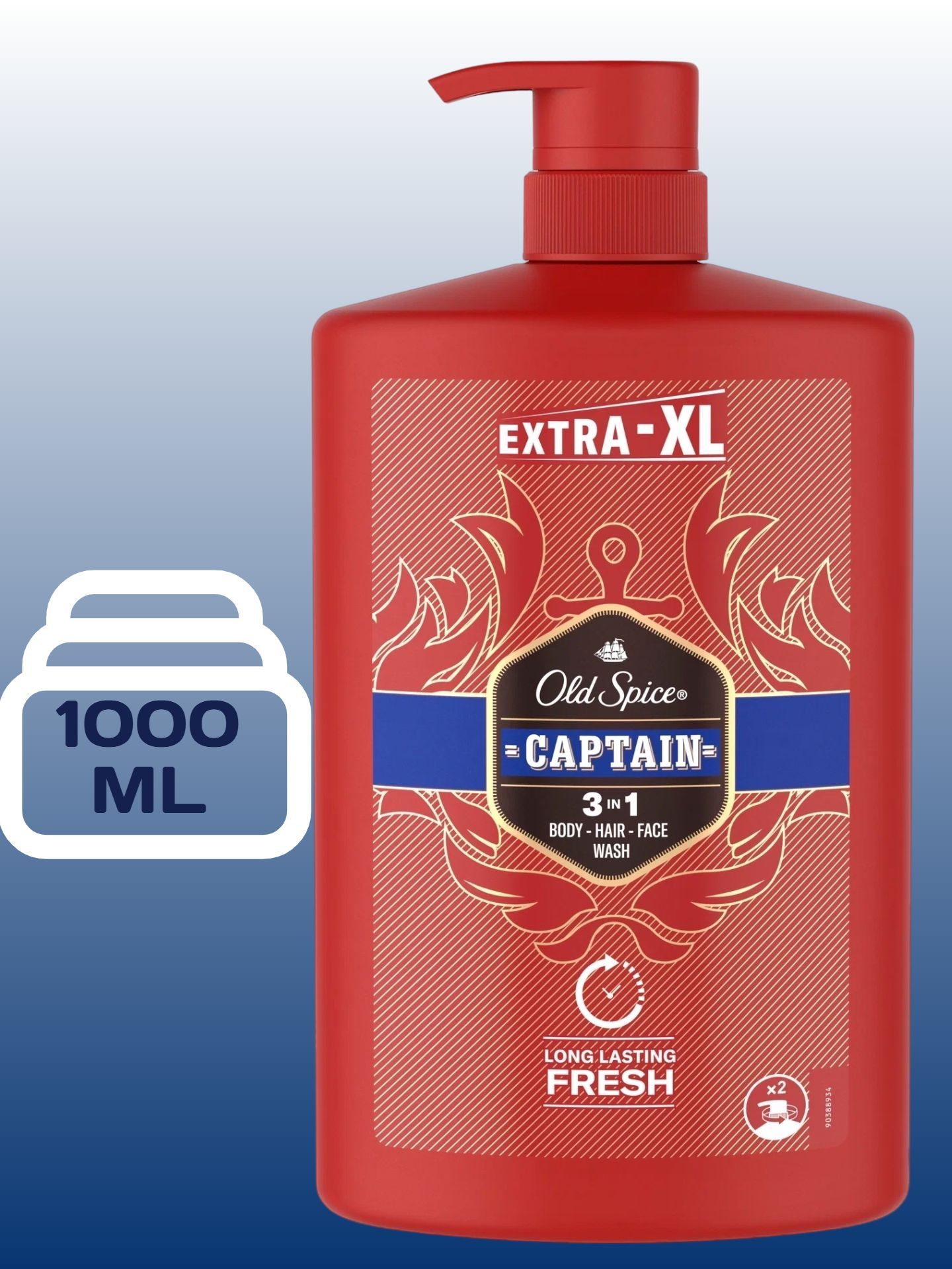 Шампунь и гель для душа МУЖСКОЙ 2 в1 "Old Spice" (1000 мл) Captain (4 шт/ящ)