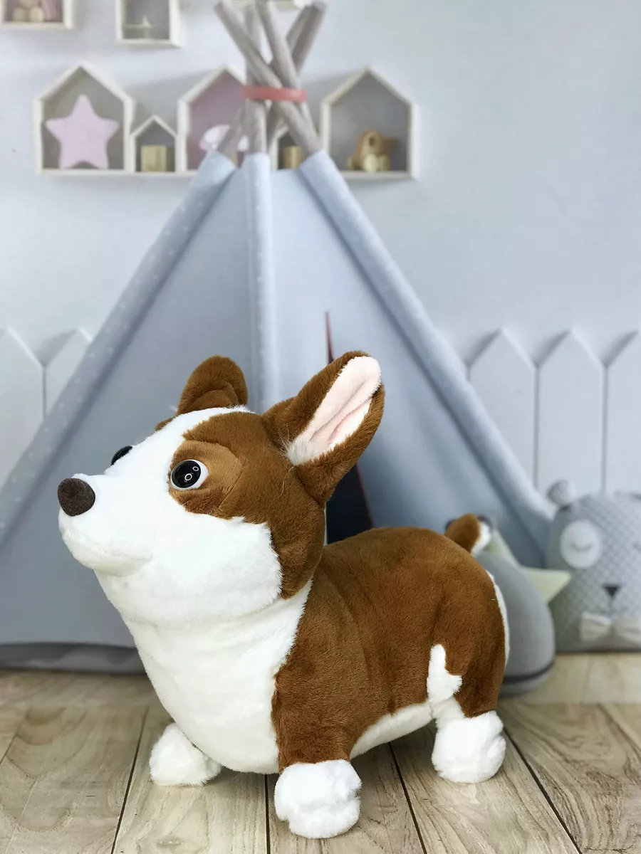 Мягкая игрушка "СОБАКА КОРГИ ЛЕЖАЧИЙ" 40 см 039-40