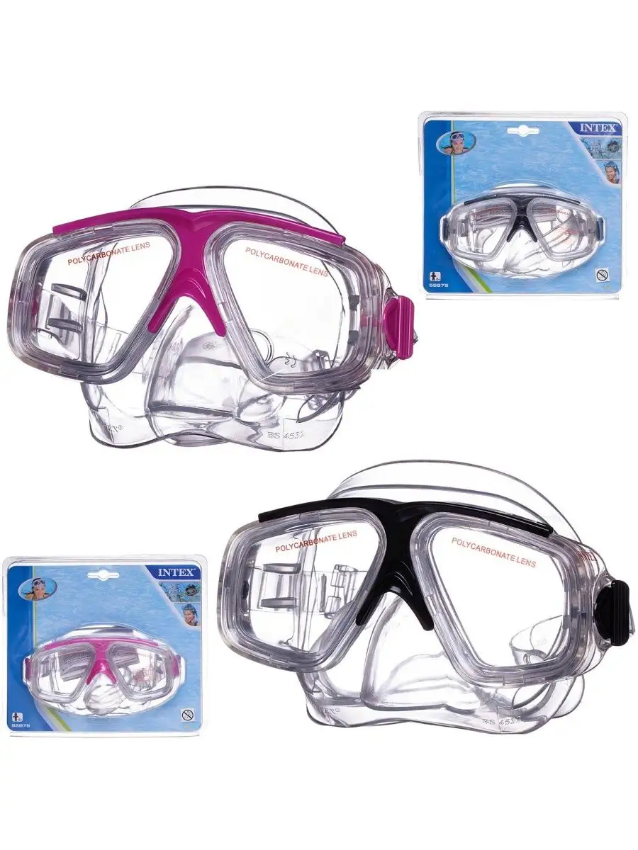Маска для плавания от 8 лет, SURF RIDER MASKS Intex
