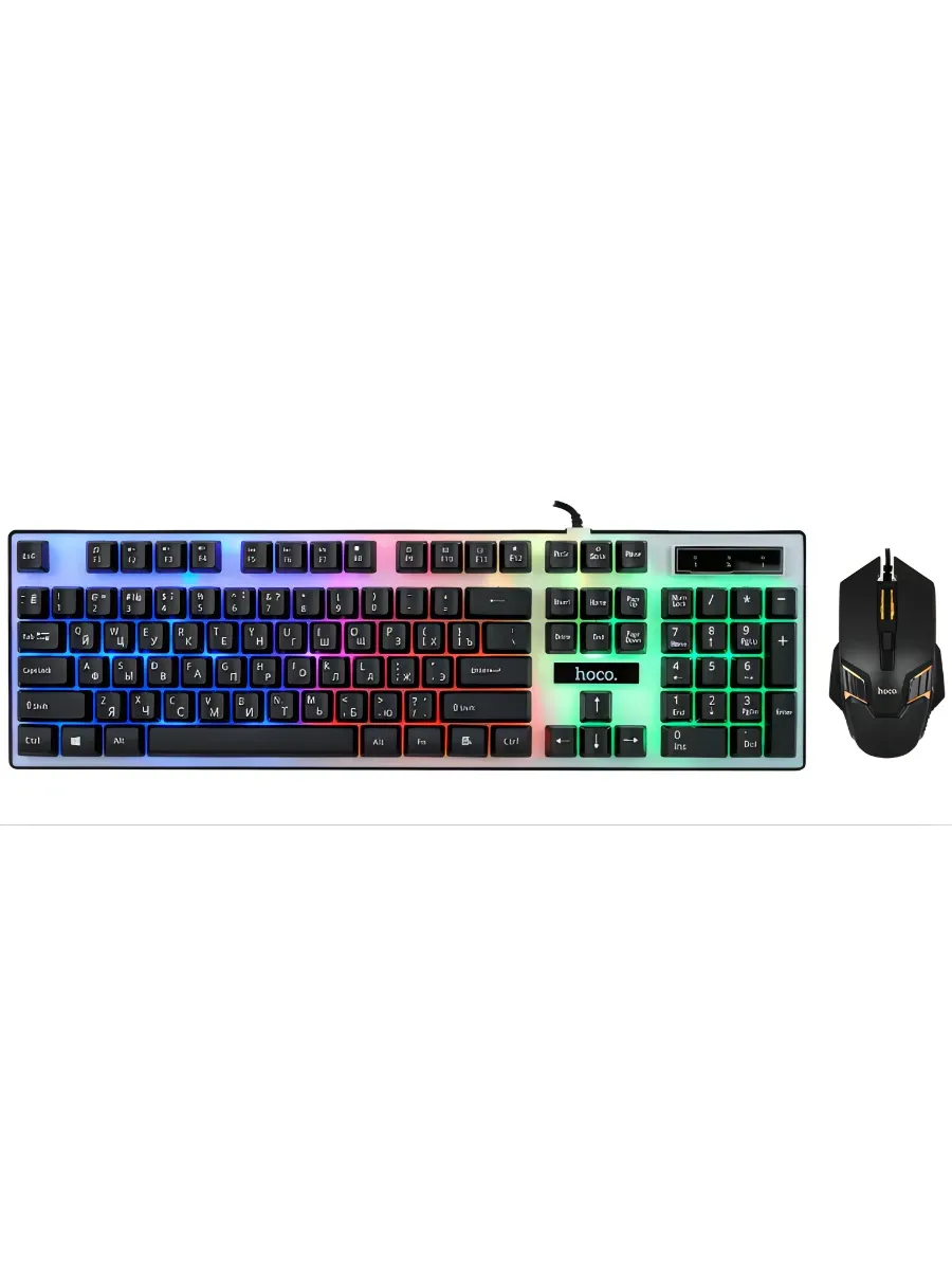 клавиатура проводная +мышь hoco GM18 LED